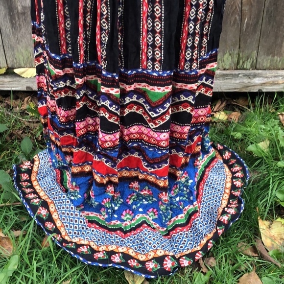 Forever 21 Colorful Boho Maxi Skirt with Drawstring Elastic Waist! Size S/M. - Picture 6 of 10